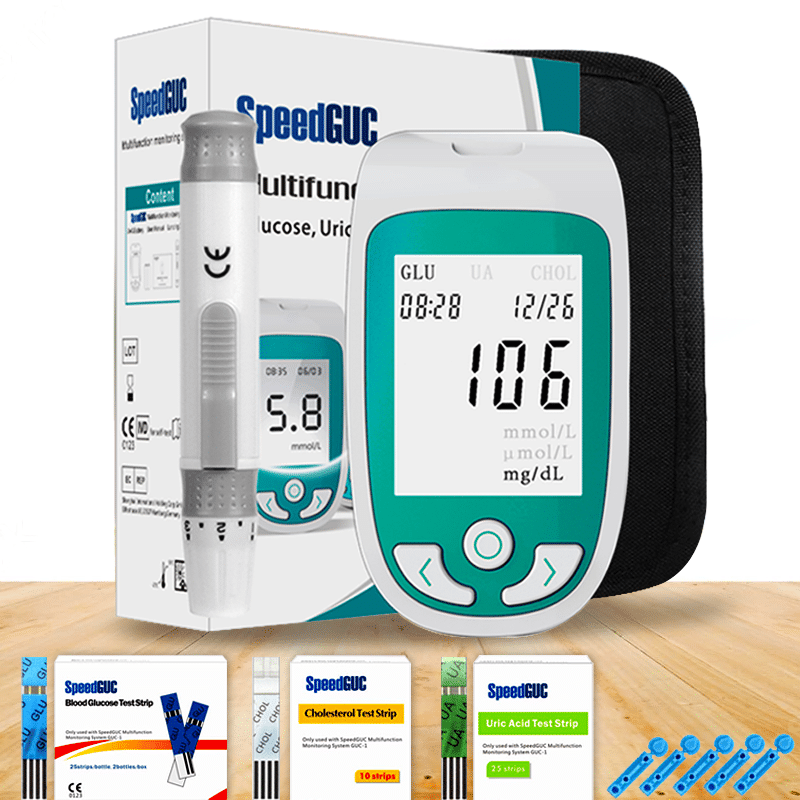 Hnxxyisite 3 in 1 Household Cholesterol Meter Home Cholesterol Test Meter  kit Cholesterol Monitor kit Test CHOL GLU UA