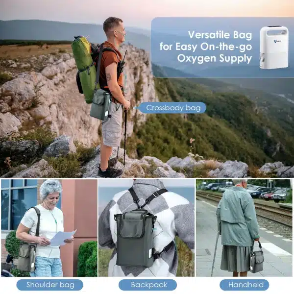 2-in-1 Rechargeable 5L pulse flow & continuous flow portable oxygen concentrator (VP-2)
